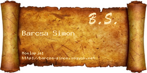 Barcsa Simon névjegykártya